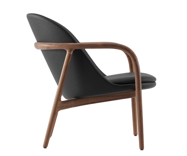 Artisan Neva Lounge Chair Trimmed - Valnød - Sort Zenith Læder