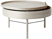 Audo Copenhagen Turning Table, White Oak ø65 cm, Bl Str H36cm x Ø65cm - Sofaborde hos Magasin