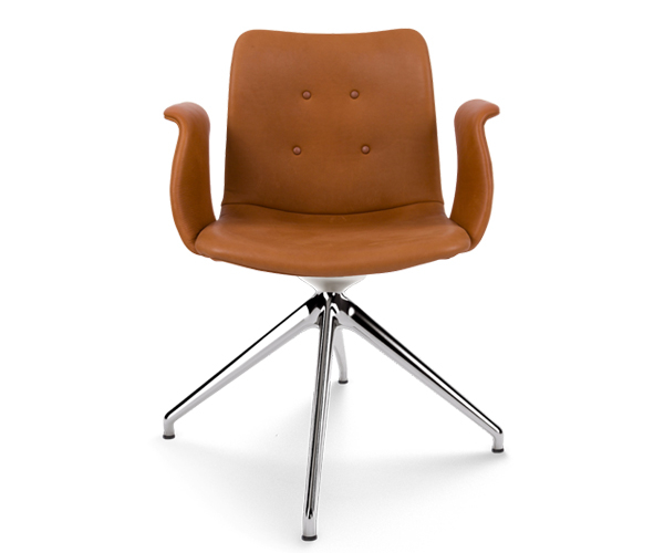 Bent Hansen Primum Armchair - Cognac Adrian Læder - Poleret Dynamic Drejestel