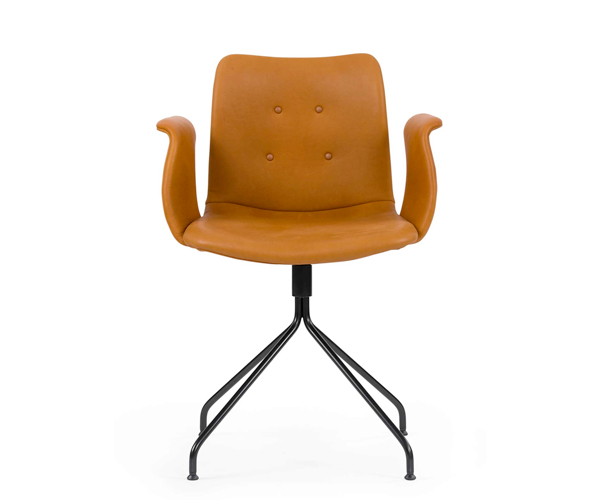 Bent Hansen Primum Armchair - Cognac Adrian Læder - Sort Drejestel