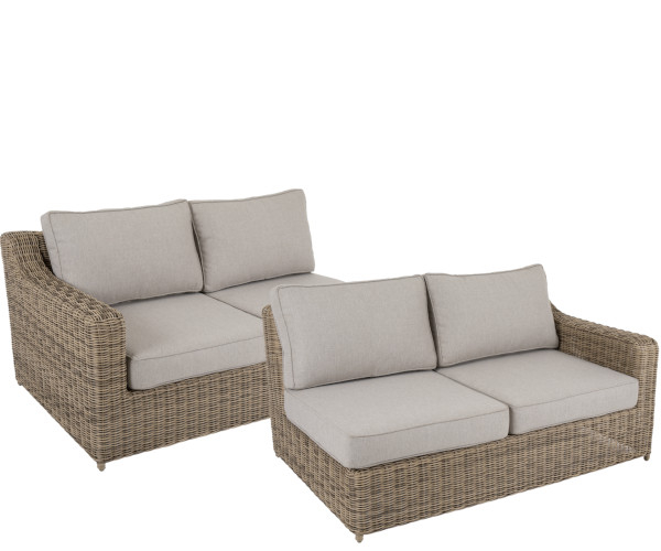 Brafab Glendon endestykkemodul - 2 stk - rustik polyrattan / beige - 151 + 151