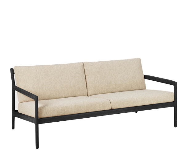 Ethnicraft Black Teak Jack Outdoor Sofa - 180cm - Natural