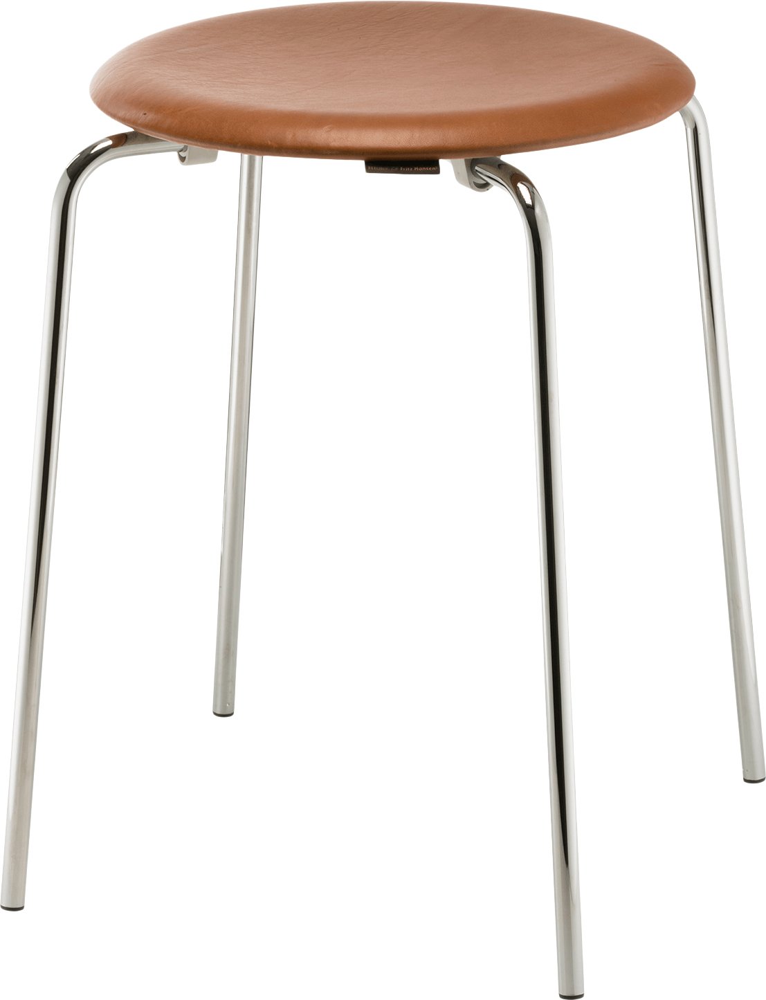 Fritz Hansen DOT Walnut Skammel Elegance Leather / Chrome Base Str ø 34 cm, h: 44 cm - Skamler & Taburetter hos Magasin