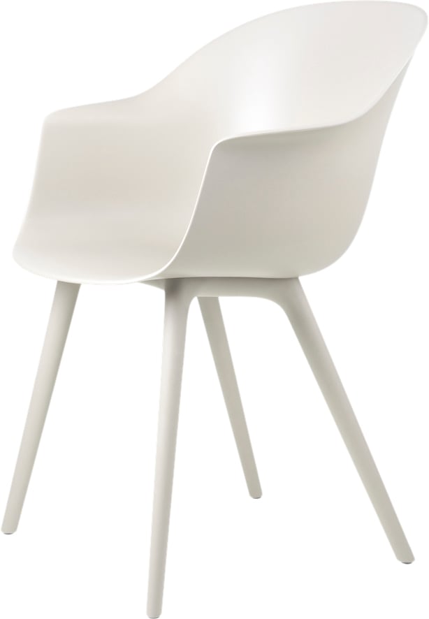 Gubi Bat Dining Chair Un-upholstered, Plastic Base, Monochrome, Str 2018 - Spisebordsstole hos Magasin