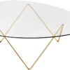 Gubi Pedrera Coffee Table Base: Brass Semi Matt, Top: Transparent Str 1955 - Sofaborde Glas hos Magasin