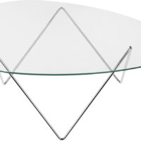 Gubi Pedrera Coffee Table Base: Chrome, Top: Transparent Glass Str 1955 - Sofaborde Glas hos Magasin