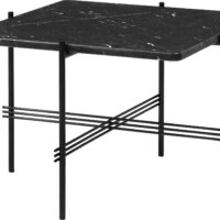 Gubi TS Coffee Table, 55x55, Black Base Black Marquina Marble Str 55x55x41 cm - Sofaborde Glas hos Magasin