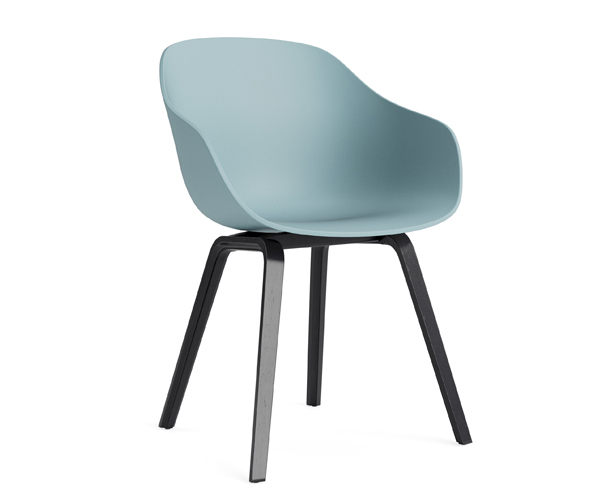 HAY About A Chair (AAC222) - Dusty Blue - Black Oak