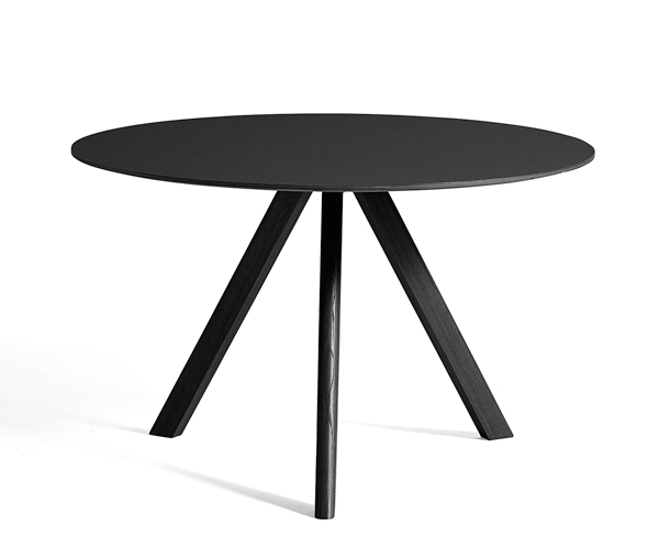 HAY CPH20 Round Table - Ø120 - Sort - Sort Linolium Top