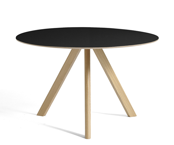 HAY CPH20 Round Table - Ø120cm - Eg Matlak - Sort Linolium Top