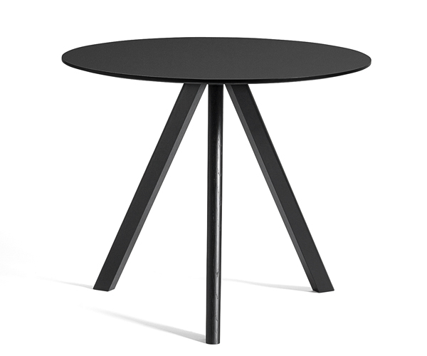 HAY CPH20 Round Table - Ø90cm - Sort Linolium - Sort