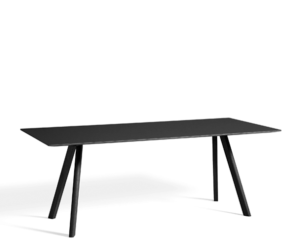 HAY CPH30 Table - 200x90cm - Sort Linolium - Sort