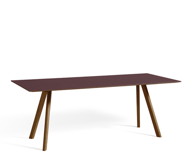 HAY CPH30 Table - 200x90cm - Valnød - Burgundy Linolium