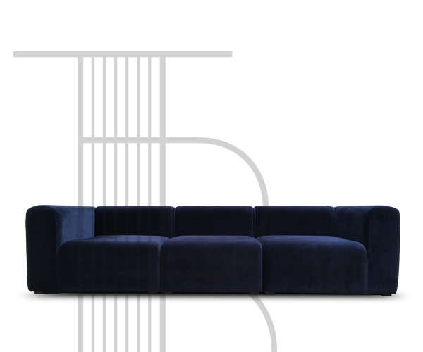 HAY Mags Sofa - 3 Pers. - Harald Velour