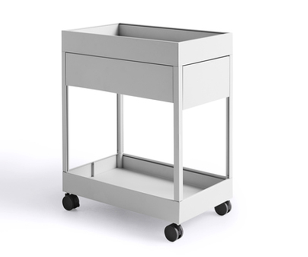 HAY New Order Trolley - 1 Skuffer Med Hjul - Light Grey