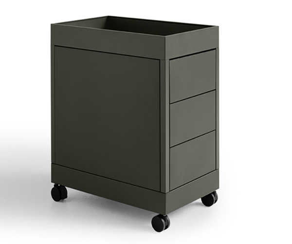 HAY New Order Trolley - 3 Skuffer Med Hjul - Army