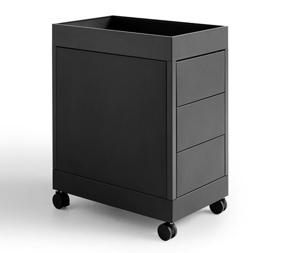 HAY New Order Trolley - 3 Skuffer Med Hjul - Charcoal