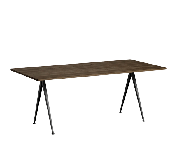 HAY Pyramid Table 02 - 190x85cm - Røget Eg/Sort