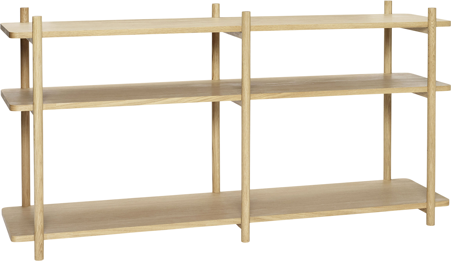 Hübsch Library Shelf Unit Double Natural Str 150x38xh75cm - Reoler hos Magasin