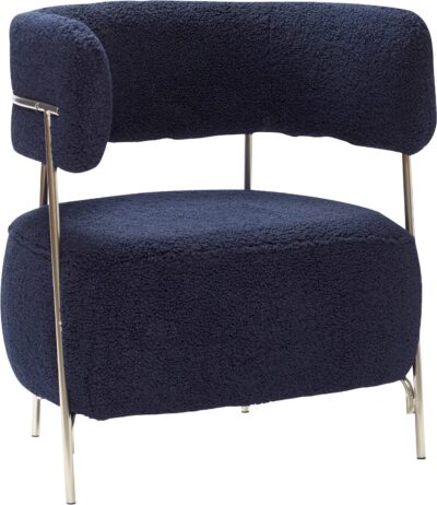 Hübsch Teddy Lounge Chair Blue Str 64x50xh77cm - Loungestole Polyester hos Magasin