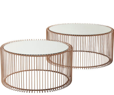 Kare Design Wire sofabord - copper - sæt á 2