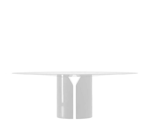 MDF Italia NVL Table - White Calce stone Ø180