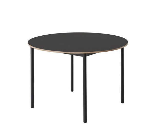 Muuto Base Table - Dia.110cm - Sort linolium