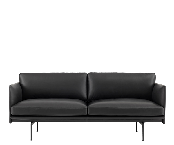 Muuto Outline Sofa - 2-pers. - Sort Refine Læder