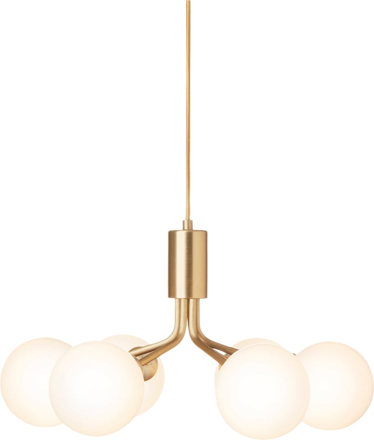 Nuura Apiales 6, Brushed Brass / Opal - Pendler hos Magasin