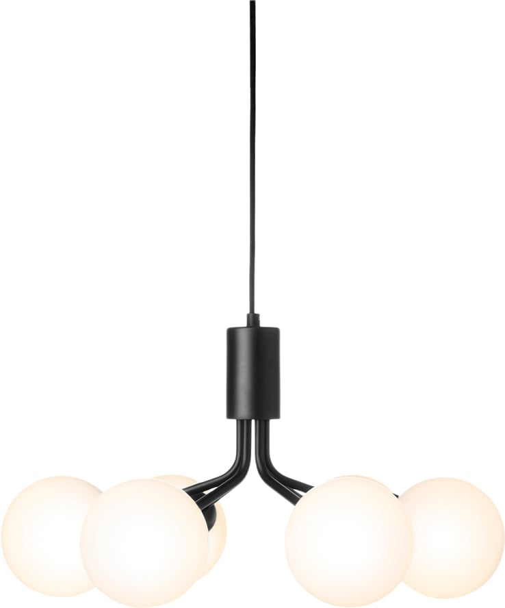 Nuura Apiales 6, Satin Black / Opal - Pendler hos Magasin