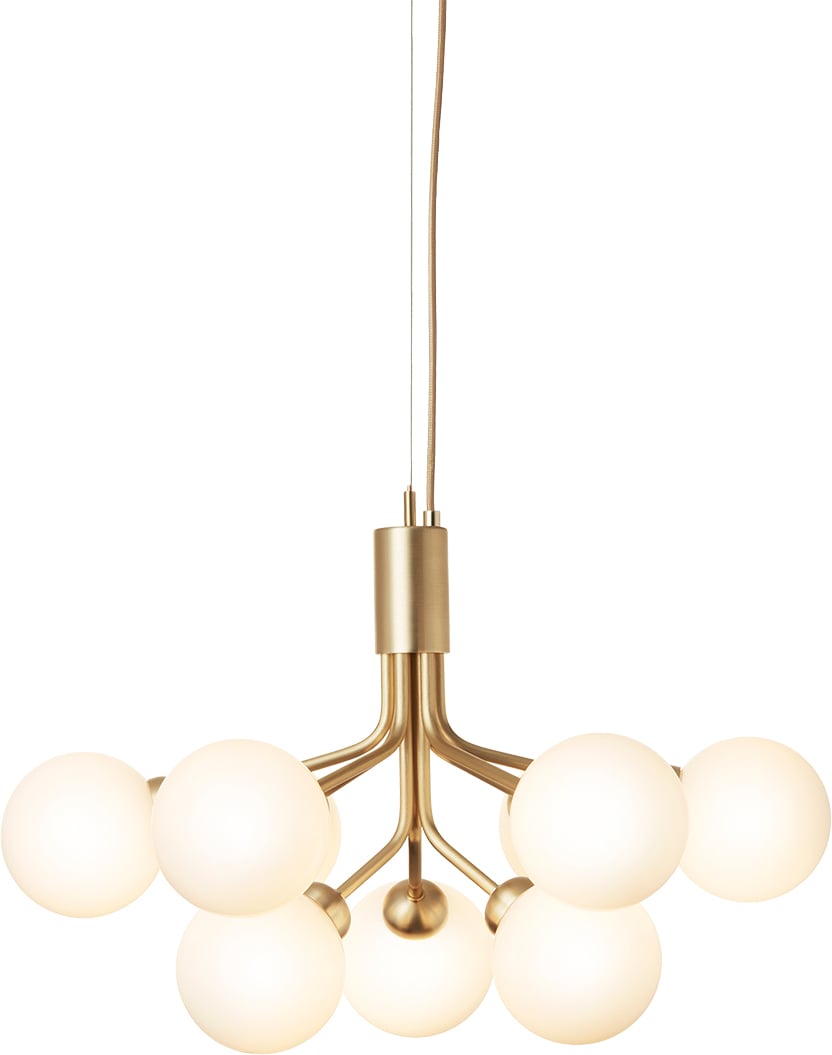 Nuura Apiales 9, Brushed Brass / Opal - Pendler hos Magasin