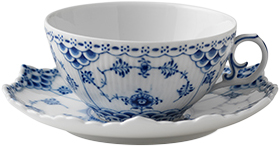 Royal Copenhagen Blue Fluted Fl Cup and Saucer Tea 20cl - Kopper Med Underkop hos Magasin