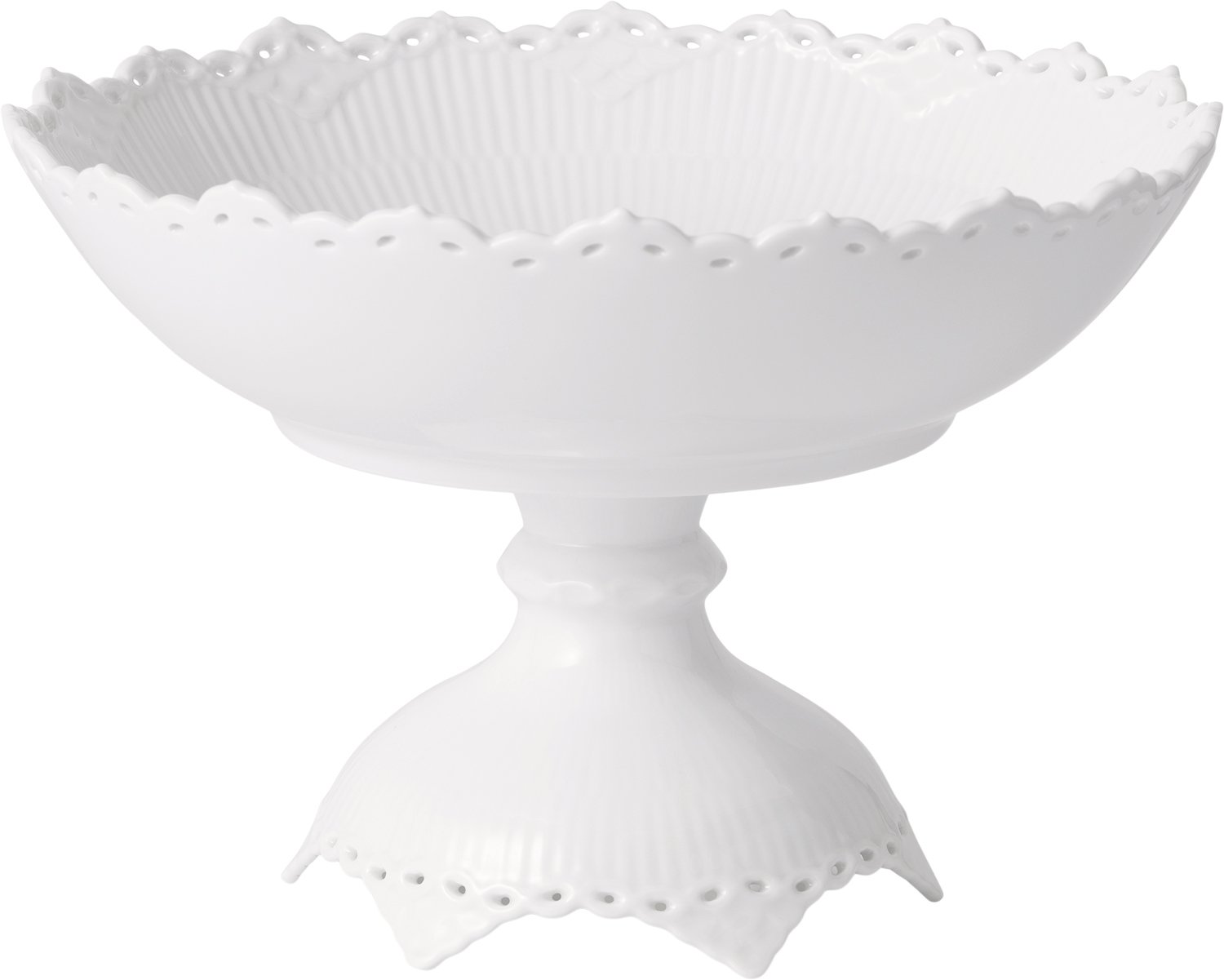 Royal Copenhagen Hvid Helblonde Skål på fod 17,5 cm Str 17,5 cm - Serveringsskåle hos Magasin