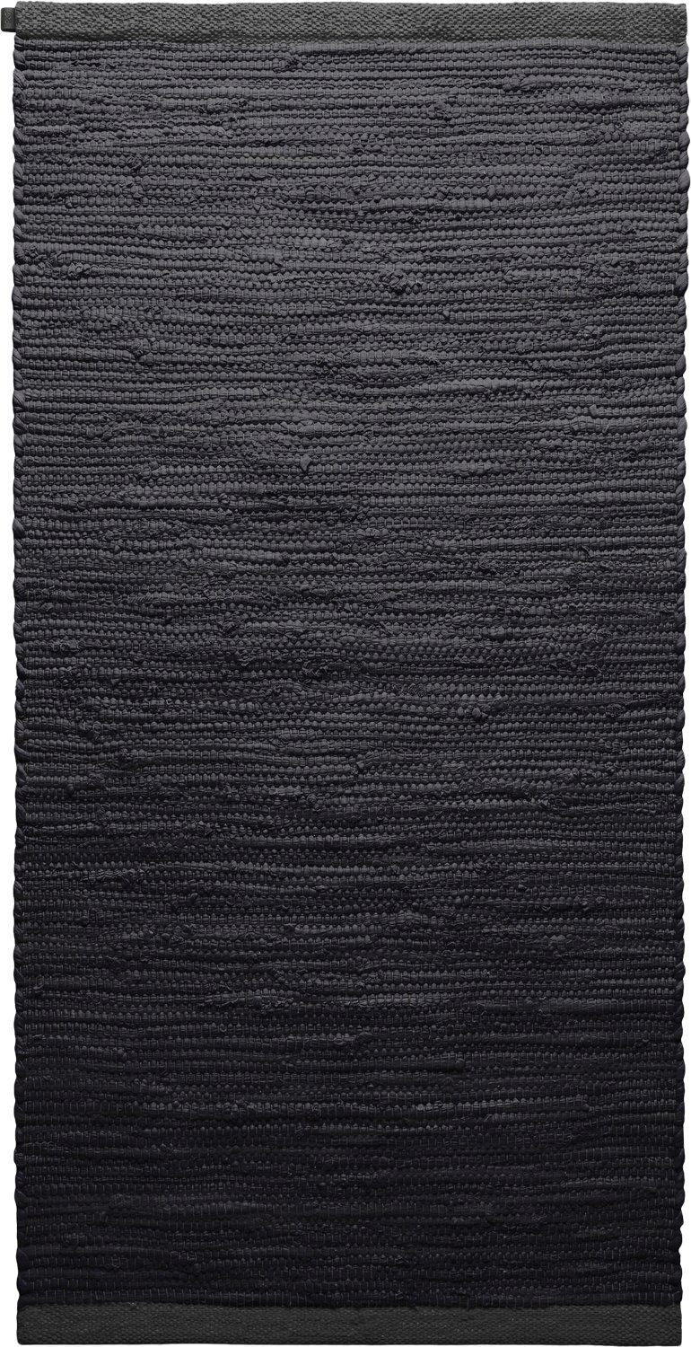 Rug Solid Bomuldstæppe, Charcoal Str 140 x 200 cm - Gulvtæpper hos Magasin