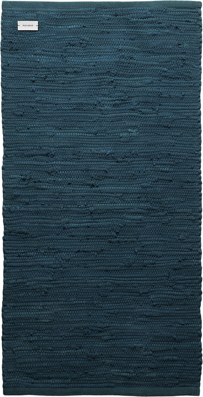 Rug Solid Bomuldstæppe, Petroleum Str 140 x 200 cm - Gulvtæpper hos Magasin