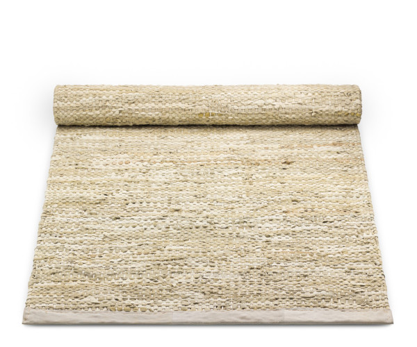 Rug Solid læder tæppe - 140x200 - Beige