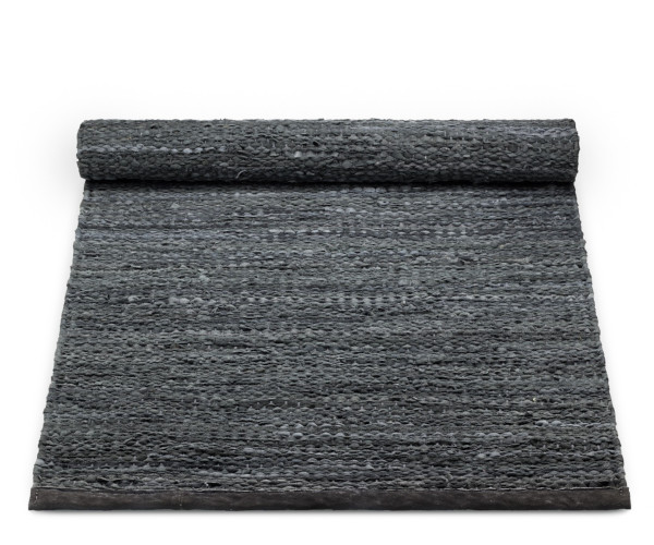 Rug Solid læder tæppe - 140x200 - Dark Grey