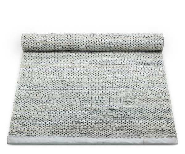 Rug Solid læder tæppe - 140x200 - Light Grey