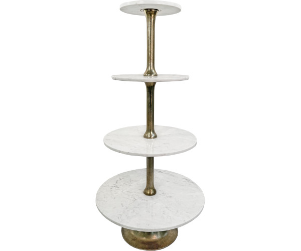 Shishi White Marble Etagere - 124 cm