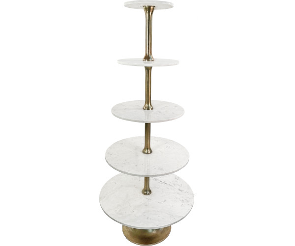 Shishi White Marble Etagere - 163 cm