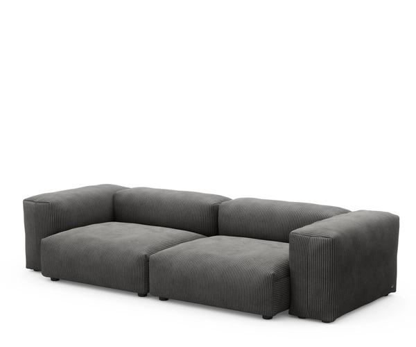 Vetsak Two Seat Sofa - 273x115,5cm - Cord Velours Dark Grey