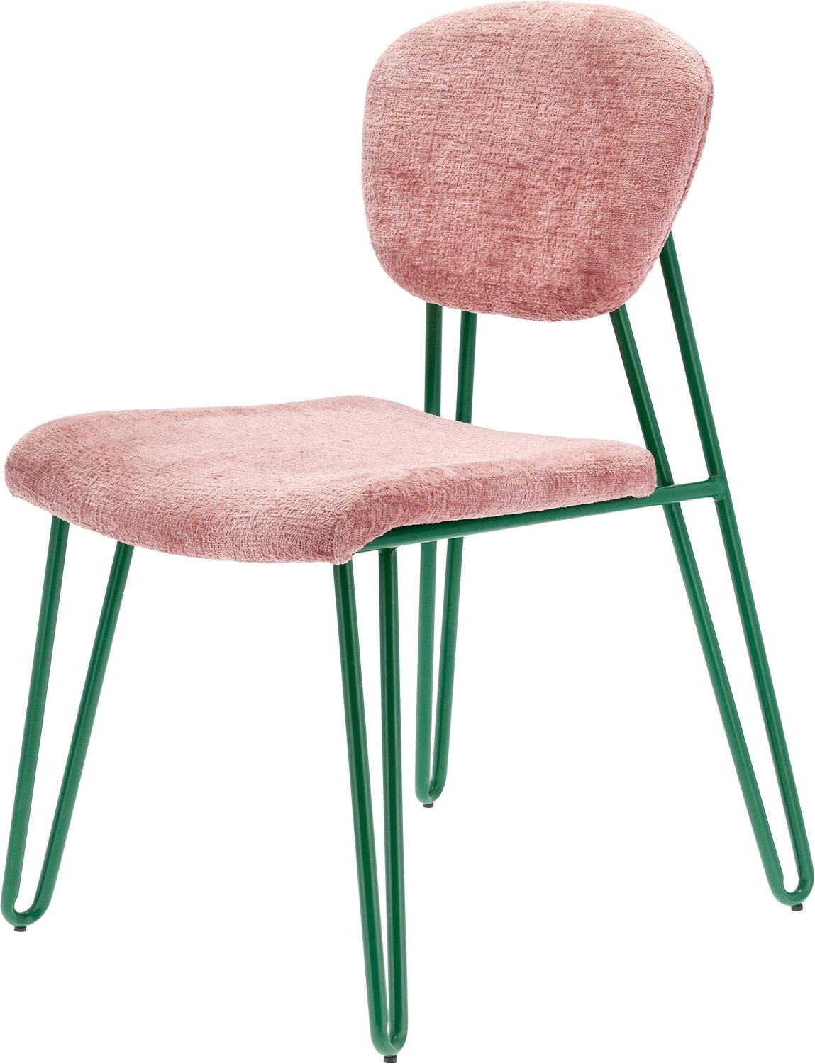 Villa Collection Stol Styles 55 x 43 x 82 cm Grøn/rosa Metal Str 82x55x43 - Spisebordsstole Polyester hos Magasin