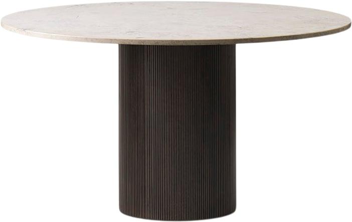 Vipp Vipp494 Cabin Round Ø130 L. Beige Marble, Dark oak Str Ø x H: 130 x 73 cm - Spiseborde hos Magasin