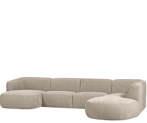 WOOOD Polly sofa - sand - u-form - højrevendt