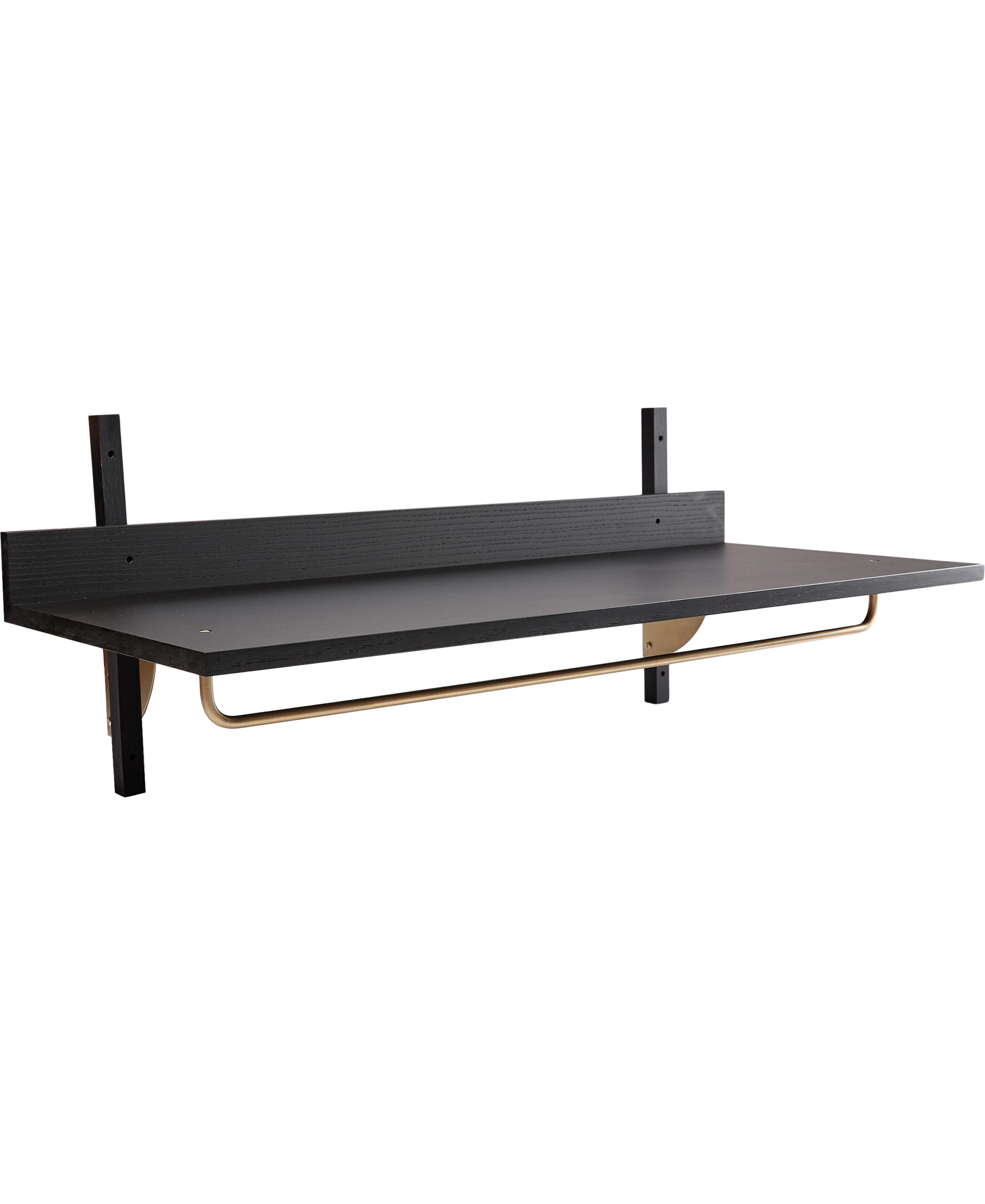 ferm LIVING Sector Rack Shelf Black Ash/brass Str H:34 B:87 D:37 cm - Hylder Træ hos Magasin