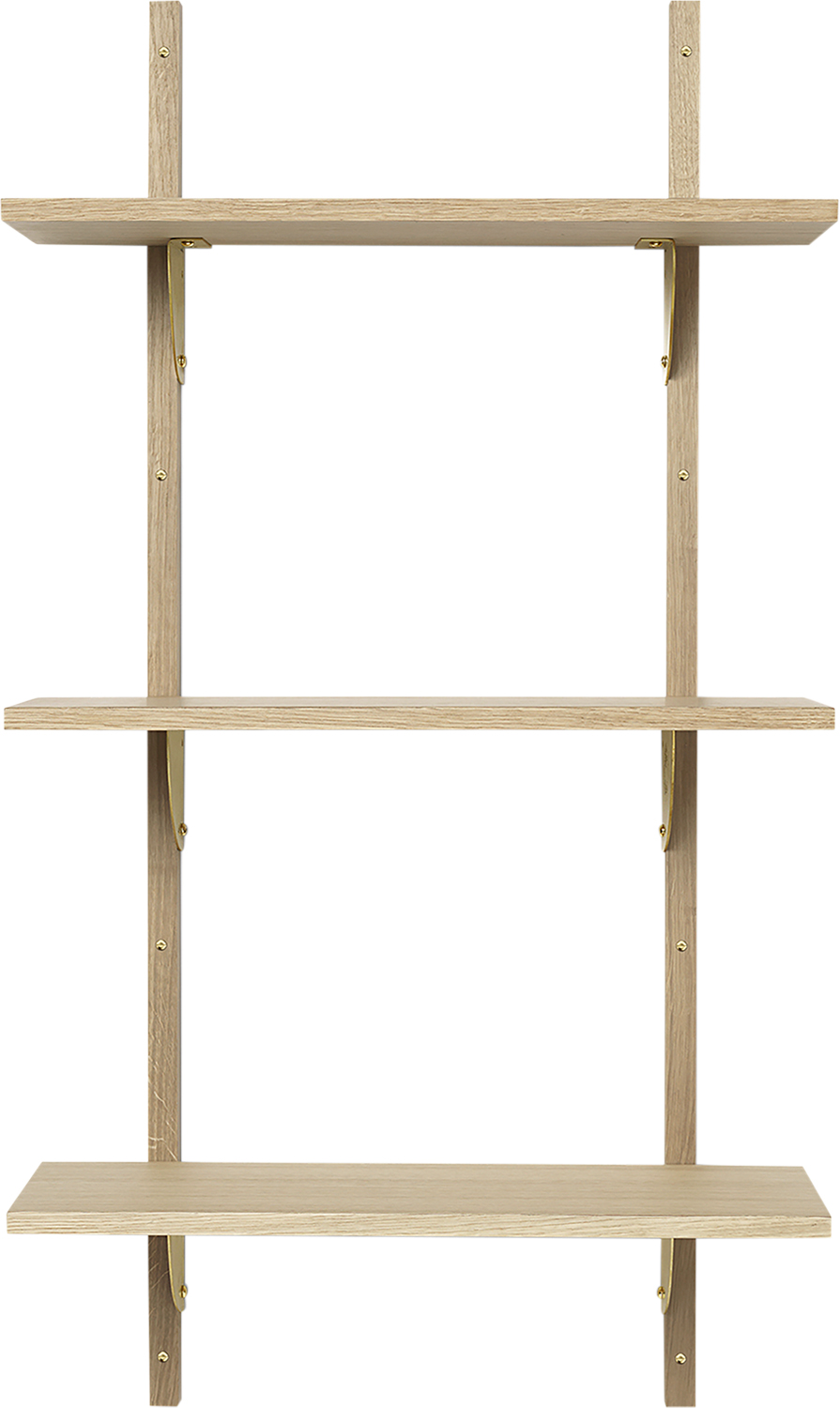 ferm LIVING Sector Shelf T/N Oak - Brass Str FURNITURE - Hylder Træ hos Magasin