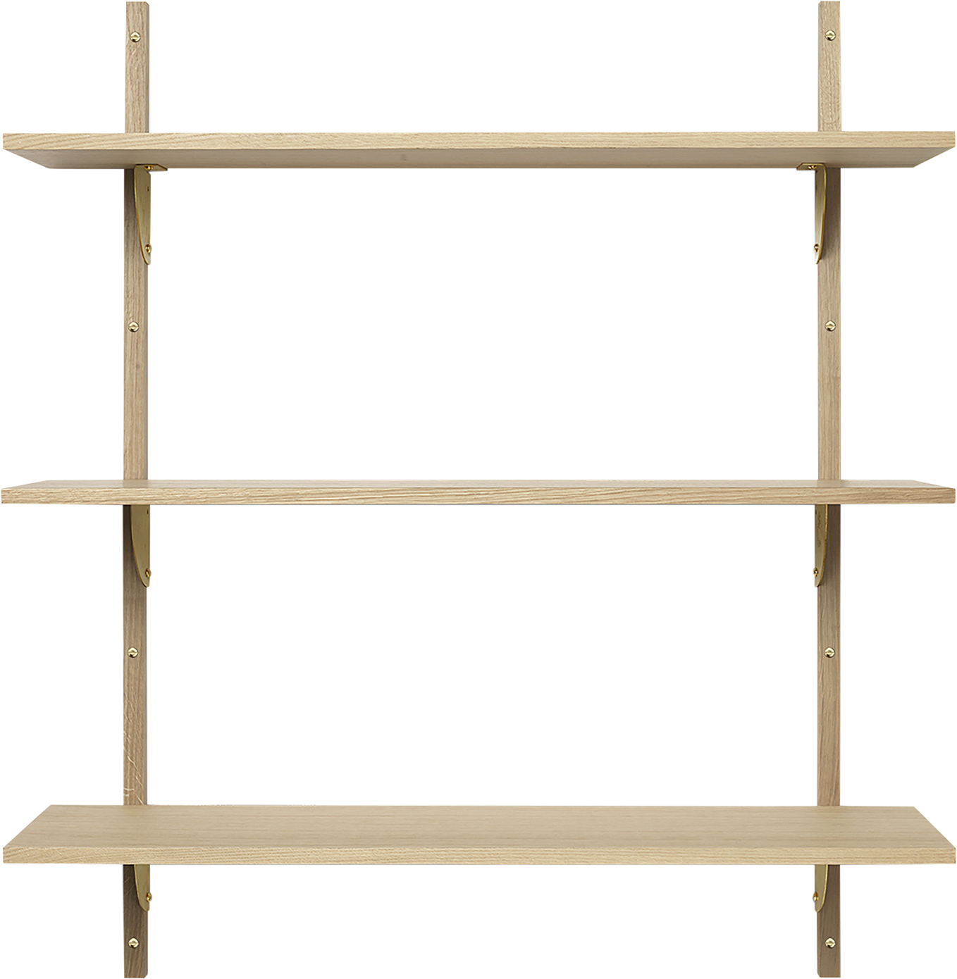 ferm LIVING Sector Shelf T/W Oak - Brass Str FURNITURE - Hylder Træ hos Magasin