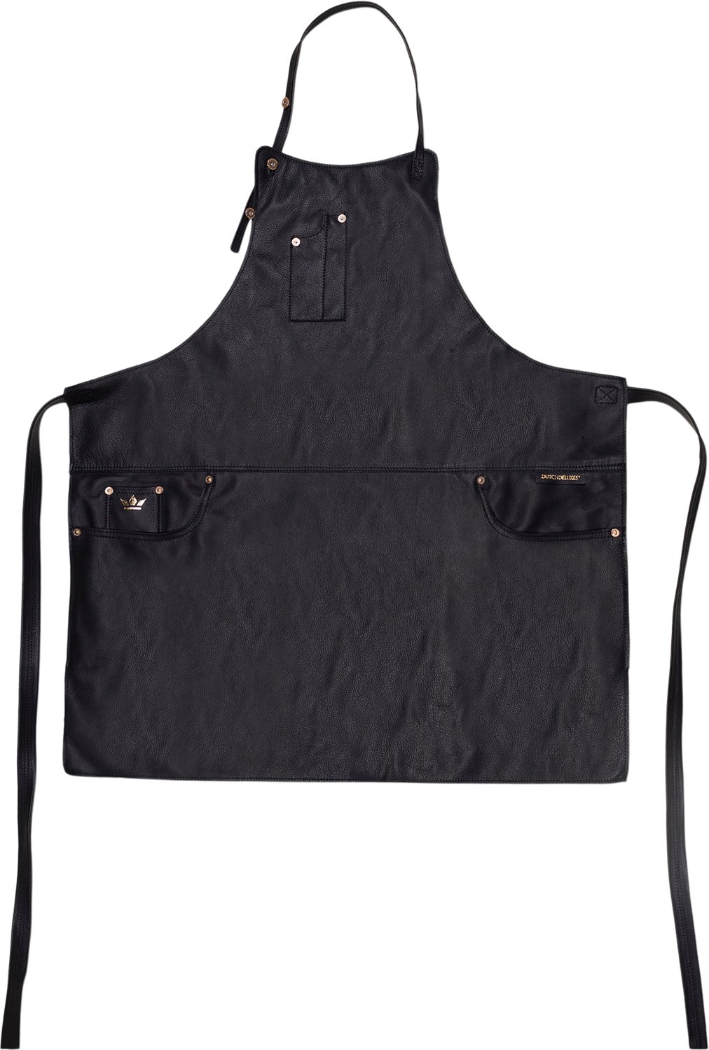 DutchDeluxes Five Pockets Apron, Slim Fit, Full Grain Leather Black Black - Forklæder Læder hos Magasin