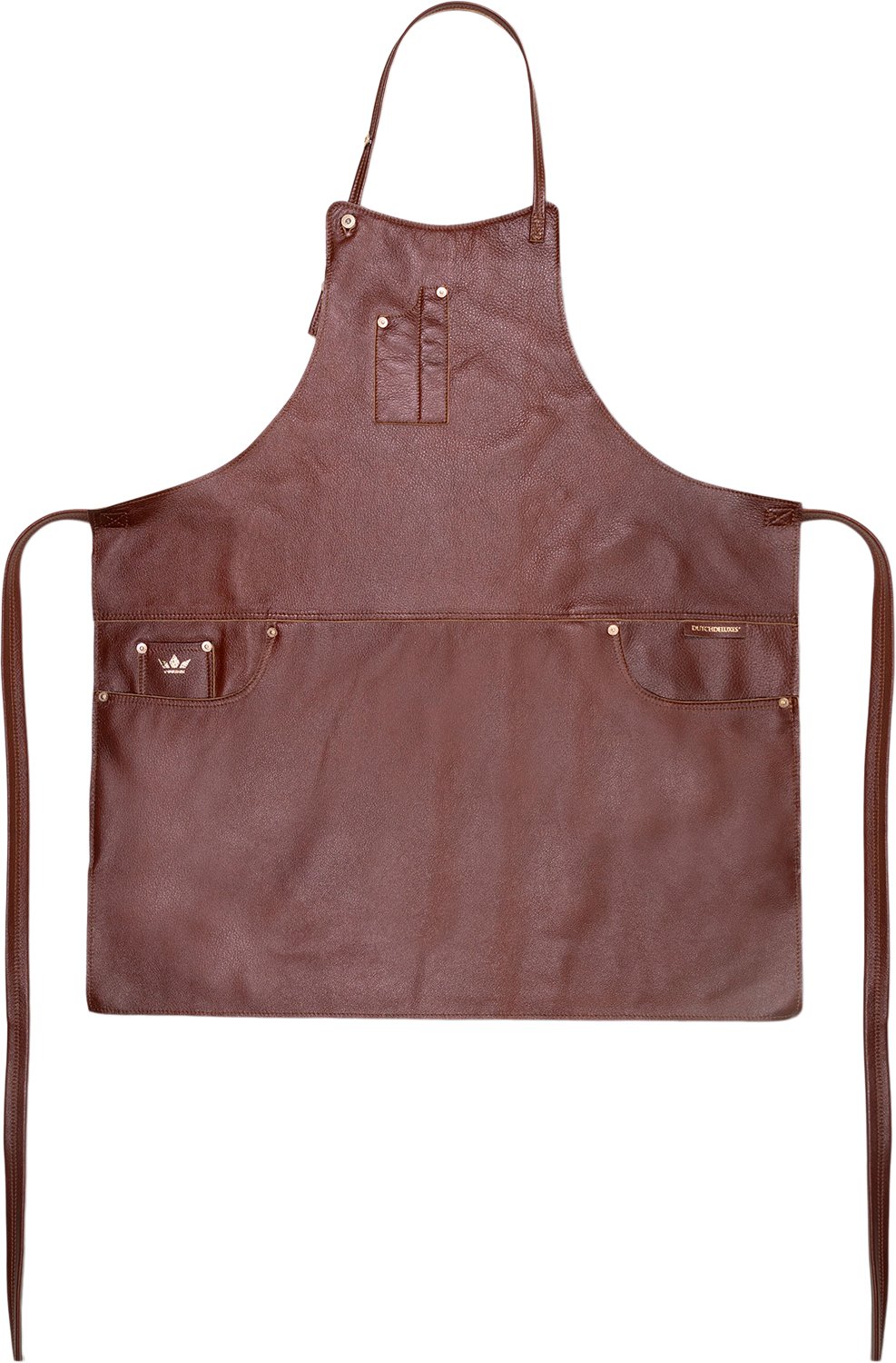 DutchDeluxes Five Pockets Apron, Slim Fit, Full Grain Leather Classic Bro Classic Brown - Forklæder Læder hos Magasin