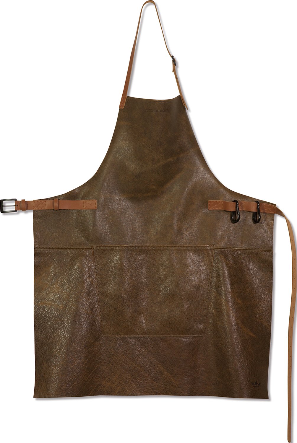 DutchDeluxes Læderforklæde BBQ Style Apron Vintage Brown Brun Str L: 78,5 B 64,5 - Forklæder Læder hos Magasin